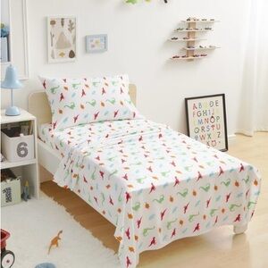 Colorful Dinosaur Print Bedding Set for Toddler bed